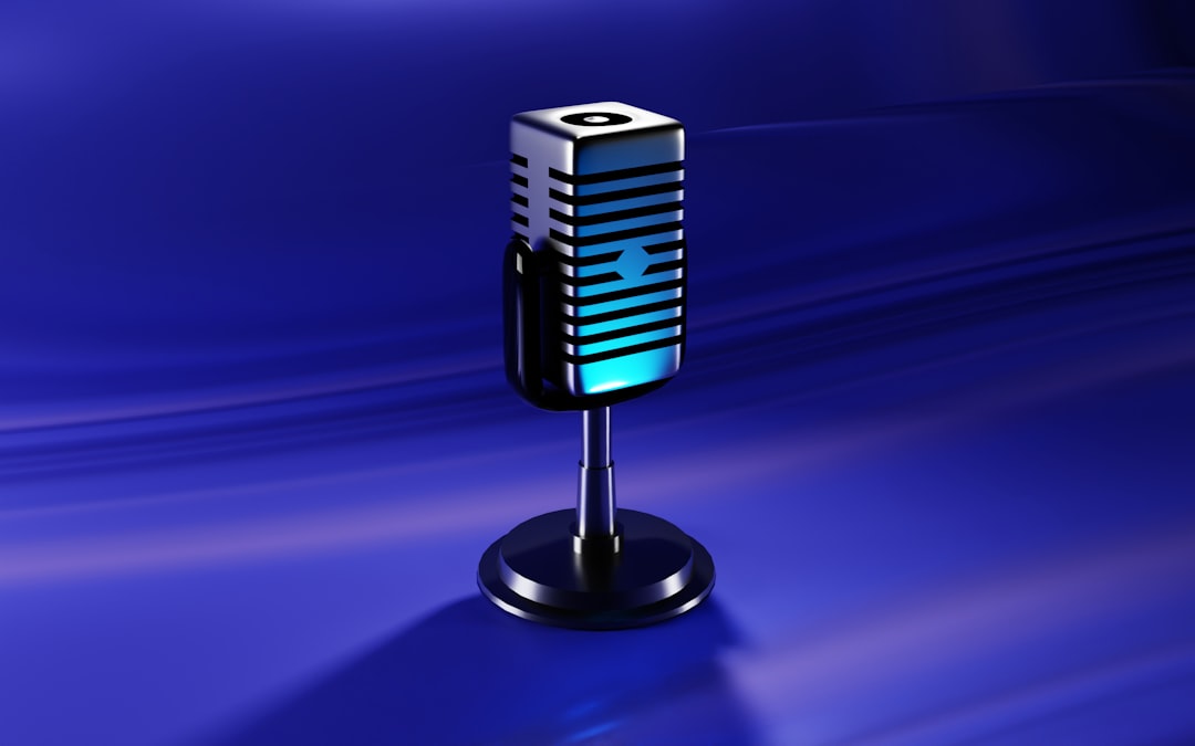 A blue and black object on a blue background