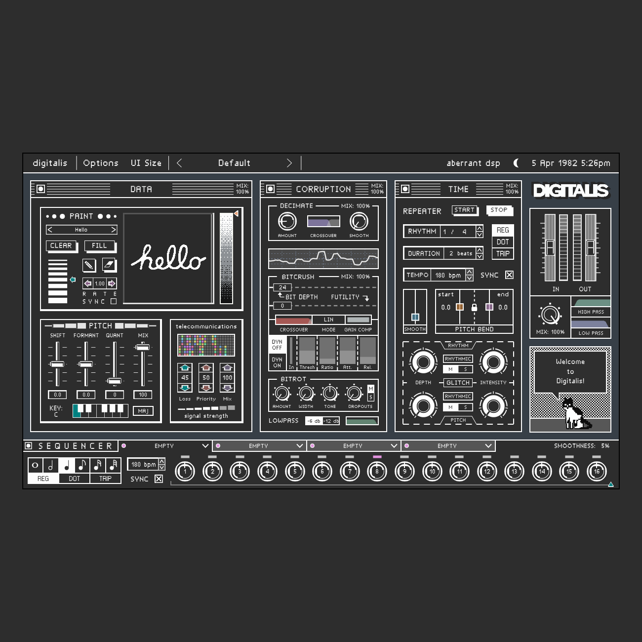 Aberrant DSP Digitalis データモッシュ的処理が操作の分かれ目