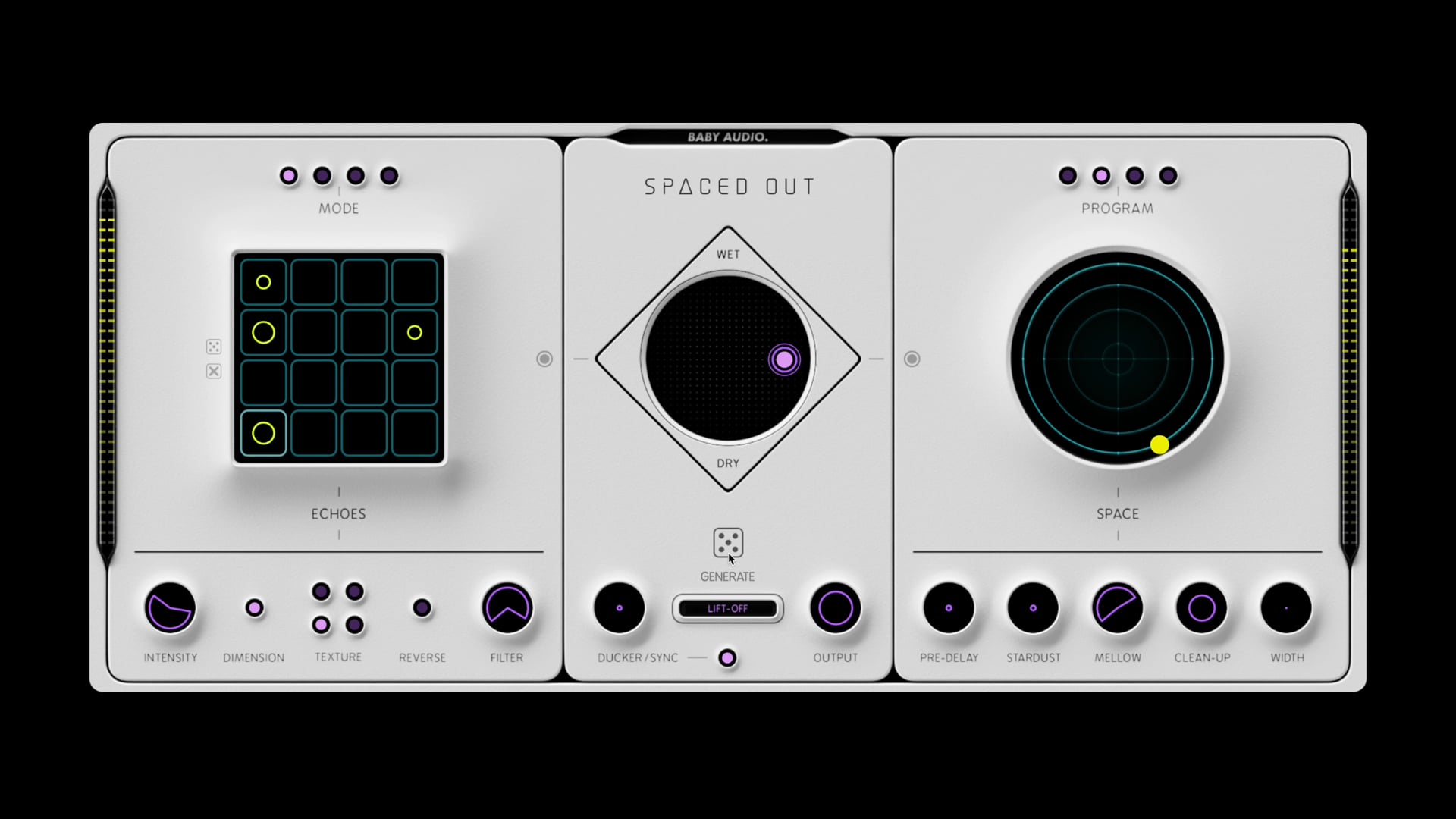 Baby Audio Spaced Out XYパッドで空間の位置を動かす