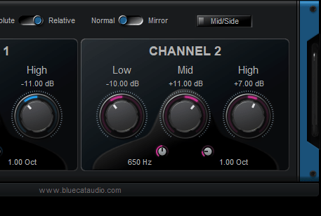 Blue Cat's Triple EQ グラフ表示で形を見る