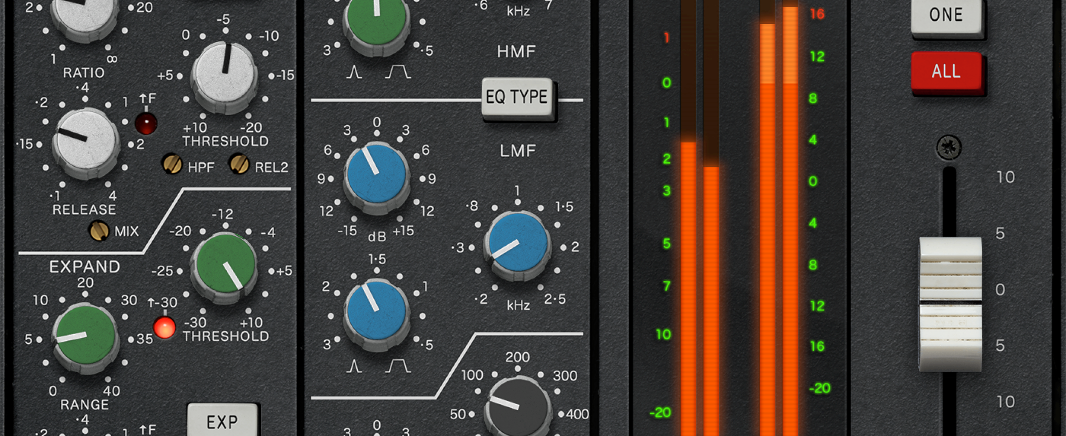 Brainworx bx_console SSL 4000 E ゲートと圧縮を合わせる