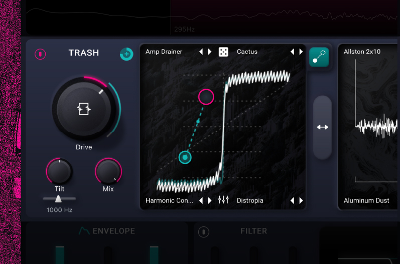 iZotope Trash Trashモジュールで歪みを直感的にブレンドできる