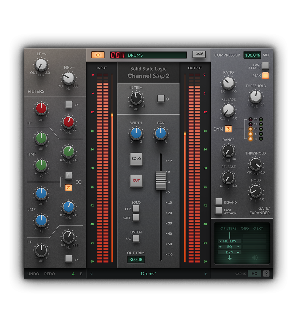SSL Native Channel Strip 2 E/G EQ特性を切り替える