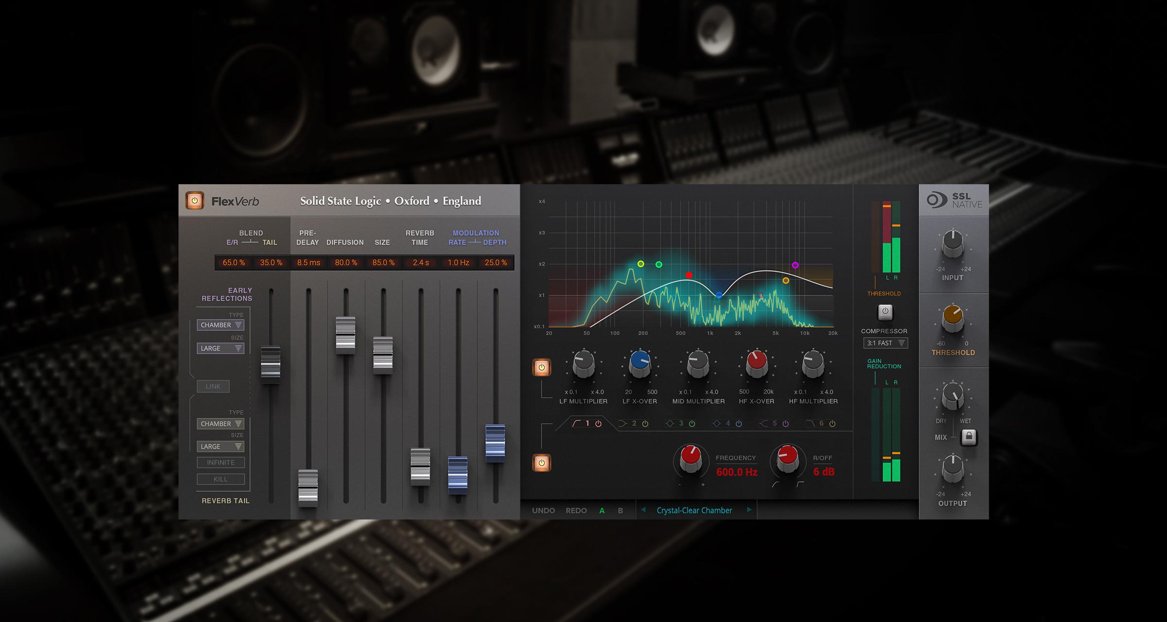SSL Native FlexVerb 早期反射と尾音を組み合わせる