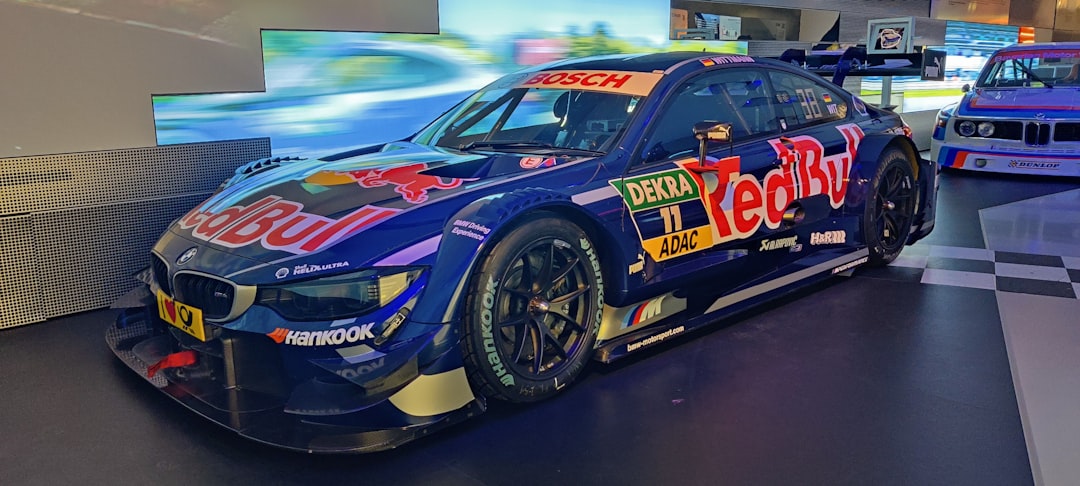 a racing car is on display in a museum