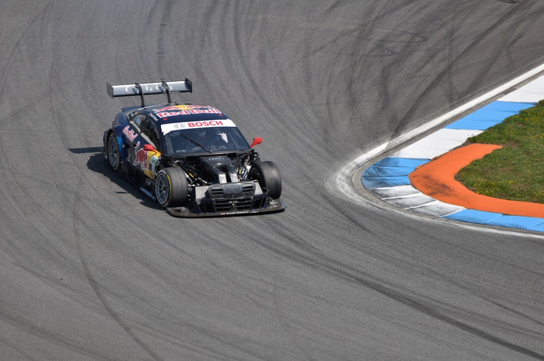 black stock racing car on race track
